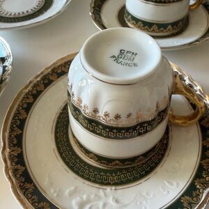 Green and Gold Tea Cup Set
